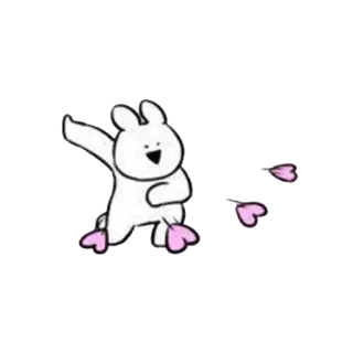 😻 a7d41973 милый, животное, зайчик, кролик, сакура, цветок, лепестки telegram sticker