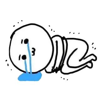 😭 c2a10e0b плач, грустный, слезы, рисунок, мультфильм telegram sticker
