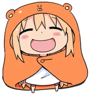 🥧 a2a375b3 Himouto! Umaru-chan umaru, anime, manga, cute, kawaii, chibi, orange hoodie telegram sticker