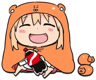 🥧 fde699ed Umaru Doma Himouto! Umaru-chan anime, umaru doma, himouto umaru-chan, chibi, kawaii, coca-cola telegram sticker
