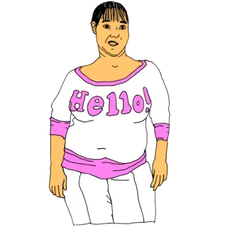 🙂 3b1a7c52 Hello! สวัสดี, ทักทาย, การ์ตูน, ผู้หญิง, เป็นมิตร telegram sticker