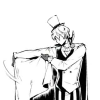 🤡 bbc6d016 Anime, Manga, Karakter, Pria, Topi tinggi, Jubah whatsapp sticker