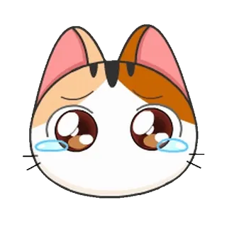 ❤️ 07a2c302 cat, cute, kawaii, cartoon, sticker, sad, crying, emoji telegram sticker