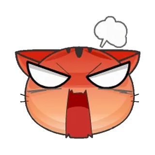 ❤️ dd1a879f angry, cat, red, expression, annoyed, cartoon, feline telegram sticker