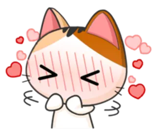 😆 08068ef1 cat, hearts, love, cute, emoji, sticker whatsapp sticker