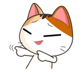 😎 46945258 cat, animal, cartoon, sticker, cute, kawaii, pointing whatsapp sticker
