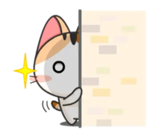 👁 8ae3e732 cat, cute, hiding, sparkle, peek, animal, sticker whatsapp sticker