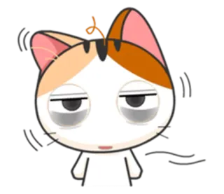 🙄 a9275b49 cat, cartoon, sleepy, tired, cute whatsapp sticker