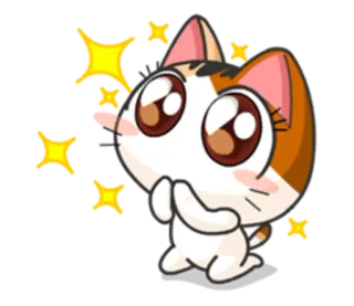 😍 e4aa2969 cat, kawaii, cute, pleading, begging, sparkles whatsapp sticker