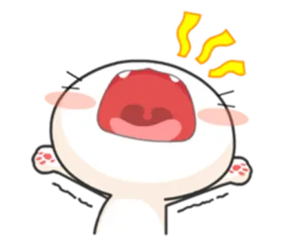 😩 43fc2c98 chat, dessin animé, mignon, en colère, frustré, criant telegram sticker