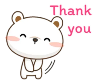 ☺️ 7e887078 Thank you merci, mignon, ours, animal, salutation, reconnaissance telegram sticker