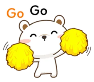 👯‍♀ f9488688 Go Go Cheerleader, ours, pompons, mignon, encouragement, motivation telegram sticker