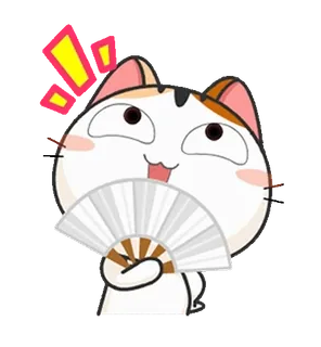 🌬 15c04b52 chat, fan, dessin animé, excité, joyeux telegram sticker
