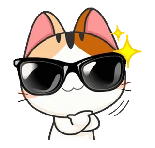 😎 324bdaba chat, autocollant, lunettes de soleil, cool, dessin animé telegram sticker