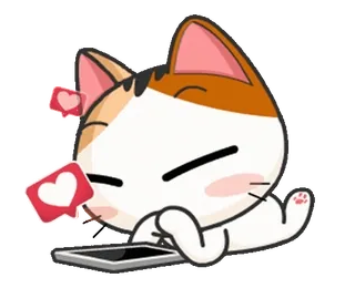 📱 ae75903f chat, chaton, réseaux sociaux, cœur, mignon, animal, autocollant telegram sticker
