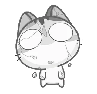💔 b40273a1 chat, fissuré, cassé, dessin animé, autocollant telegram sticker