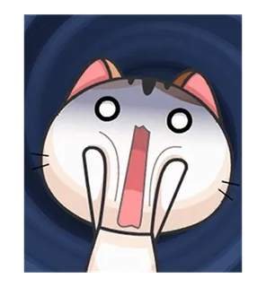 😱 ded76fd1 chat, dessin animé, choqué, surpris, effrayé telegram sticker