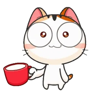 ☕️ 12e81233 gatto, cartone animato, bevanda, caffè, animale, adesivo telegram sticker