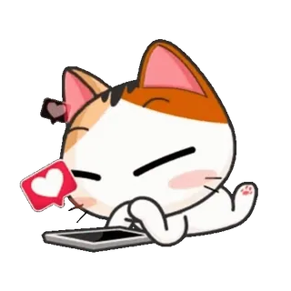 🥰 36420e5c gatto, animale, kawaii, carino, adesivo, cartone animato, cuore, telefono telegram sticker