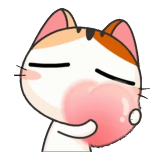 ❤ 4448e841 gatto, cuore, amore, animale, sticker, carino, cartone animato telegram sticker