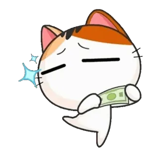 🤑 4767c193 gatto, soldi, cartone animato, carino, sticker, ricchezza, contanti telegram sticker