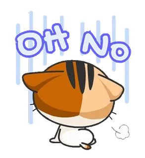 😊 64e3514d OH No gatto, triste, angosciato, cartone animato, carino, anime telegram sticker