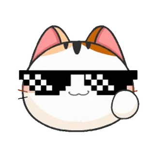 😎 7841d282 gatto, occhiali da sole, pixelato, cartone animato, adesivo, divertente, cool telegram sticker