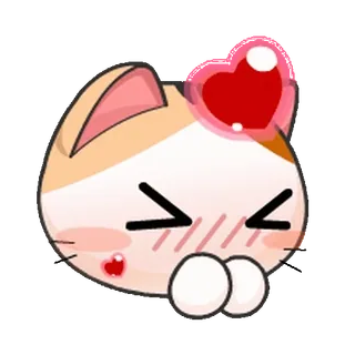 ☺️ 7ee30872 gatto, carino, cuore, kawaii, animale, adesivo telegram sticker