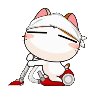 🧹 7ee64bea gatto, aspirapolvere, pulizia, cartone animato telegram sticker