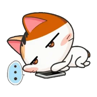 💬 d75c740e gatto, arrabbiato, infastidito, smartphone, cartone animato, emoji, sticker telegram sticker