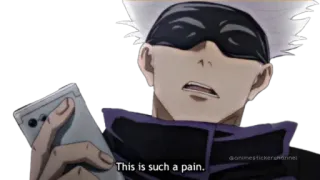 😧 3faa9a76 Satoru Gojo Jujutsu Kaisen This is such a pain. Anime, Gojo, Satoru, Jujutsu Kaisen whatsapp sticker