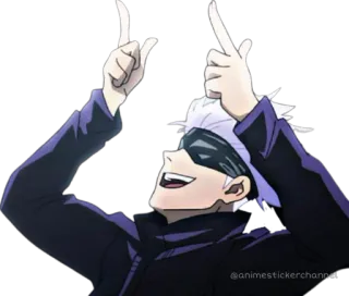 😆 53df9cdc Gojo Satoru Jujutsu Kaisen Anime, Jujutsu Kaisen, Gojo Satoru, Mittelfinger, Beleidigung whatsapp sticker