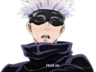 😦 fab6440f Gojo Satoru Jujutsu Kaisen Hold on. Anime, Gojo Satoru, Jujutsu Kaisen, Warte, Manga, Gojo whatsapp sticker