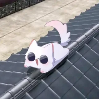 💮 02d2e121 kucing, kacamata hitam, hewan, kucing putih, keren, santai, hewan peliharaan whatsapp sticker