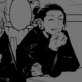 🕯 9dc6cfe9 Suguru Geto Jujutsu Kaisen Anime, Manga, Mannenknot, Lachend, Tovenaar telegram sticker