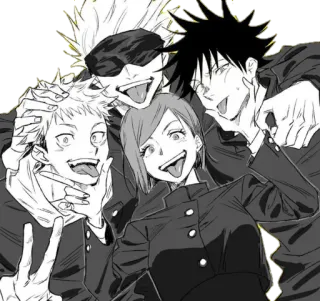 👌 11521788 Anime, Groepsfoto, Personages, Lachend whatsapp sticker