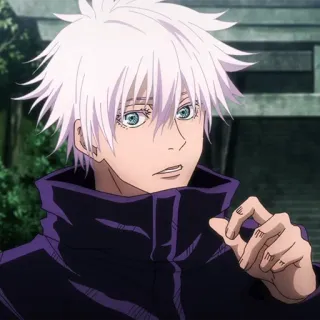 🐚 00c15f32 Gojo Satoru Jujutsu Kaisen anime, gojo, jujutsu kaisen, satoru, weiße Haare, charakter whatsapp sticker