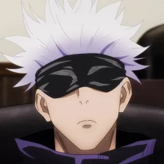 🤍 08c7152f Satoru Gojo Jujutsu Kaisen Аниме, Манга, Годжо, Сатору, Повязка whatsapp sticker