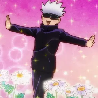🤍 1024794d Satoru Gojo Jujutsu Kaisen аниме, годжо, магия, битва, персонаж whatsapp sticker
