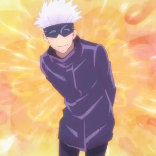 🤍 506b2bd7 Satoru Gojo Jujutsu Kaisen Аниме, Манга, Годжо, Сатору, улыбающийся whatsapp sticker