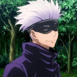 🤍 54a0c31c Satoru Gojo Jujutsu Kaisen Аниме, Манга, Годжо, Сатору, Повязка whatsapp sticker