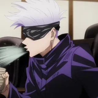 🤍 69842fea Gojo Satoru Jujutsu Kaisen Аниме, Годжо, Сатору, Магическая битва, Повязка на глаза whatsapp sticker