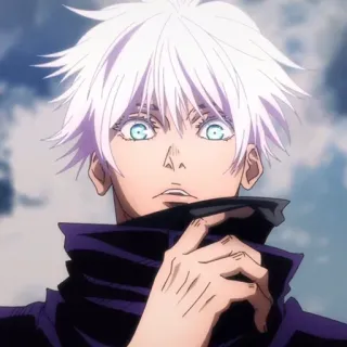 🤍 7988db73 Satoru Gojo Jujutsu Kaisen Аниме, Годжо, Сатору, Белые волосы, Персонаж whatsapp sticker