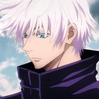 🤍 9ab13bf1 Satoru Gojo Jujutsu Kaisen Аниме, Годжо, Магическая битва, Сатору, Белые волосы, Колдун whatsapp sticker