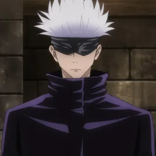 🤍 b97604b9 Satoru Gojo Jujutsu Kaisen Аниме, Манга, Колдун, Повязка на глаза, Годжо, Магическая битва whatsapp sticker
