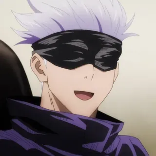 🤍 cad58e6e Satoru Gojo Jujutsu Kaisen Аниме, Годжо, Сатору, Манга, улыбающийся whatsapp sticker