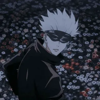 😏 82b1aeaa Satoru Gojo อนิเมะ, โกโจ, ซาโตรุ, มหาเวทย์ผนึกมาร, ดอกไม้ telegram sticker