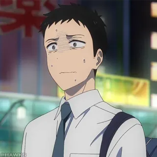 🎎 b8cf15cf Anime, verängstigt, besorgt, Krawatte, Schule, Uniform telegram sticker