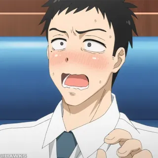 🎎 ebdac486 Anime, geschockt, errötend, verlegen, Cartoon telegram sticker