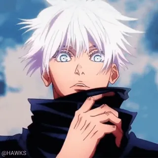 🤍 1313d508 Satoru Gojo Jujutsu Kaisen Аниме, Годжо, Сатору, Белые Волосы, Голубые Глаза telegram sticker
